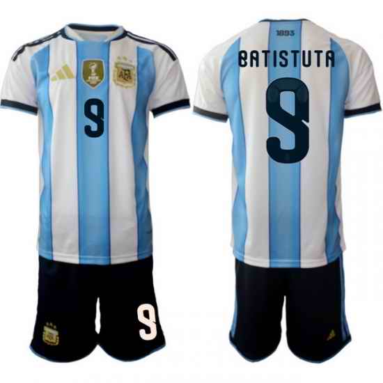 Argentina 2026 FIFA World Cup Soccer Jersey White #9 BATISTUTA